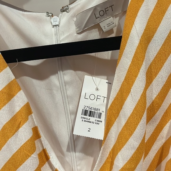 NWT Ann Taylor Loft yellow & white striped dress - Picture 7 of 12